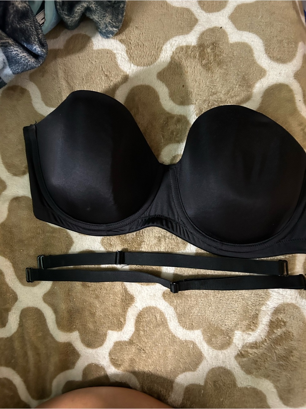 Convertible Strapless Black Bra with Removable Straps